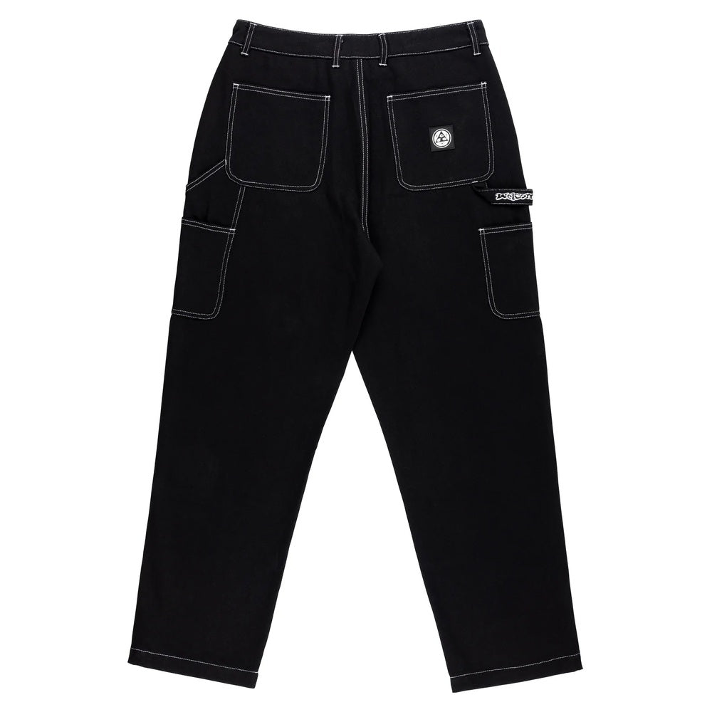 WELCOME - BRACE DOUBLE-KNEE CARPENTER PANT - Black