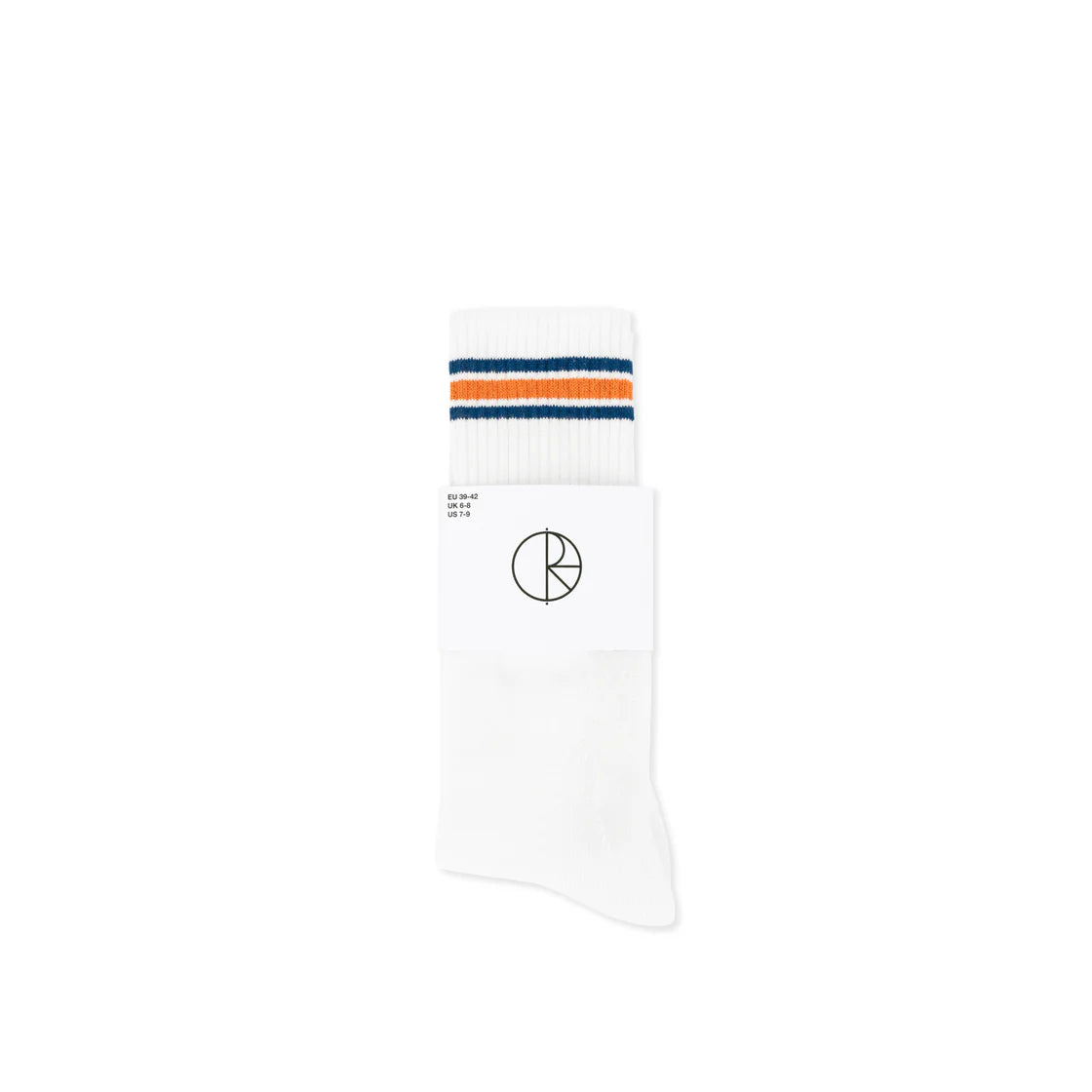 Polar Skate Co. - Rib Socks | Long | Stripe - White/Blue/Orange