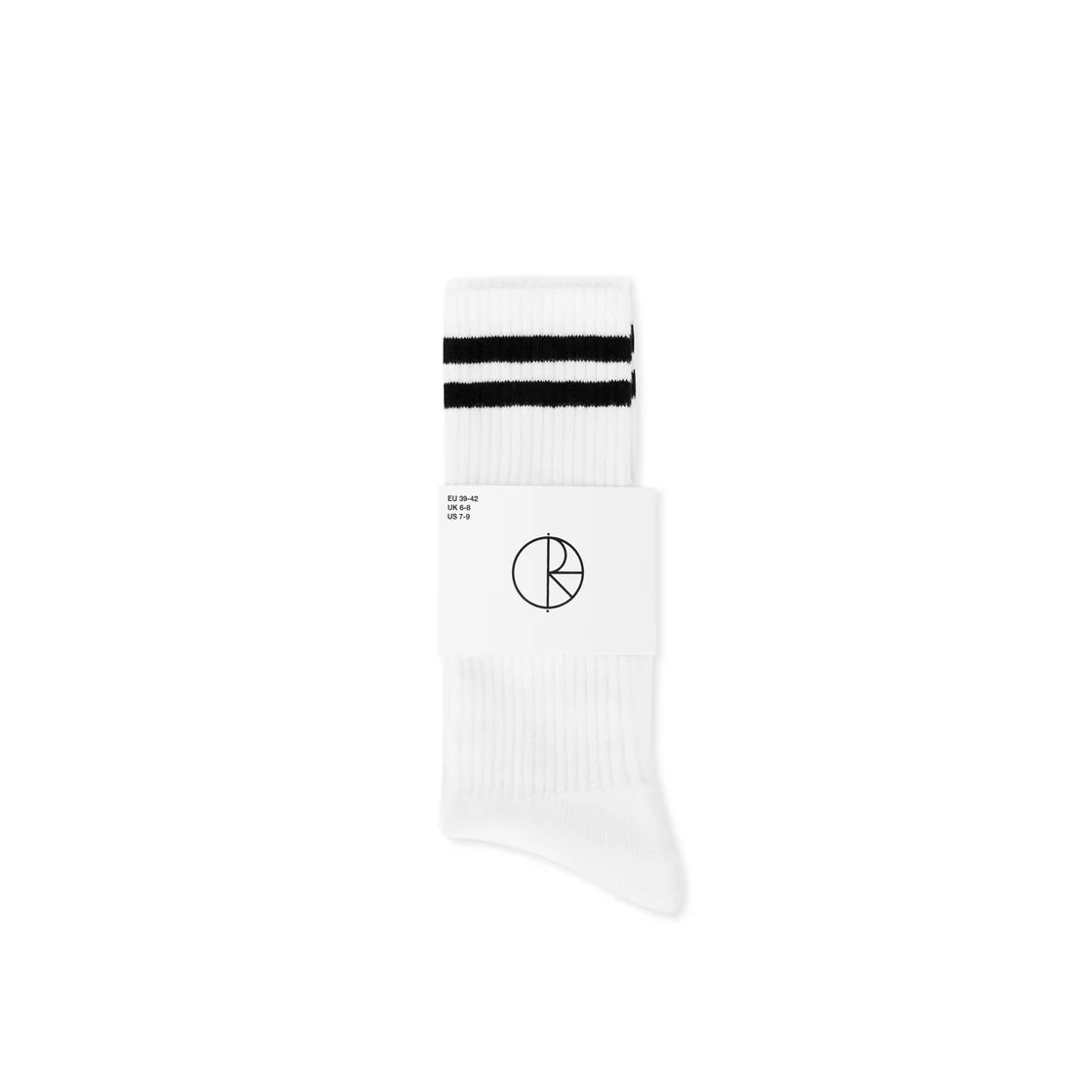 Polar Skate Co. - Rib Socks | Long | Happy Sad - White
