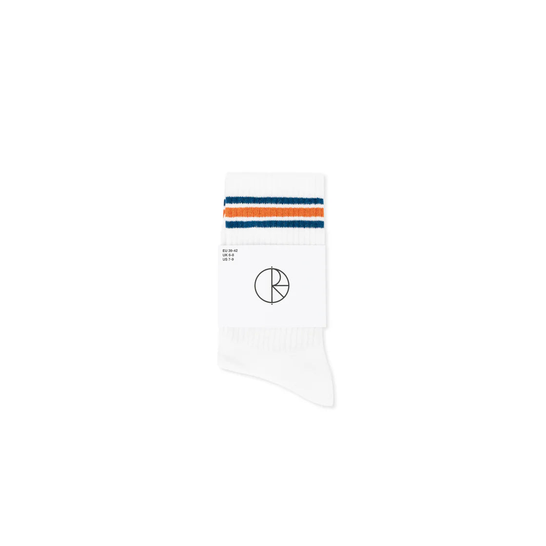 Polar Skate Co. - Rib Socks | Stripe - White/Blue/Orange