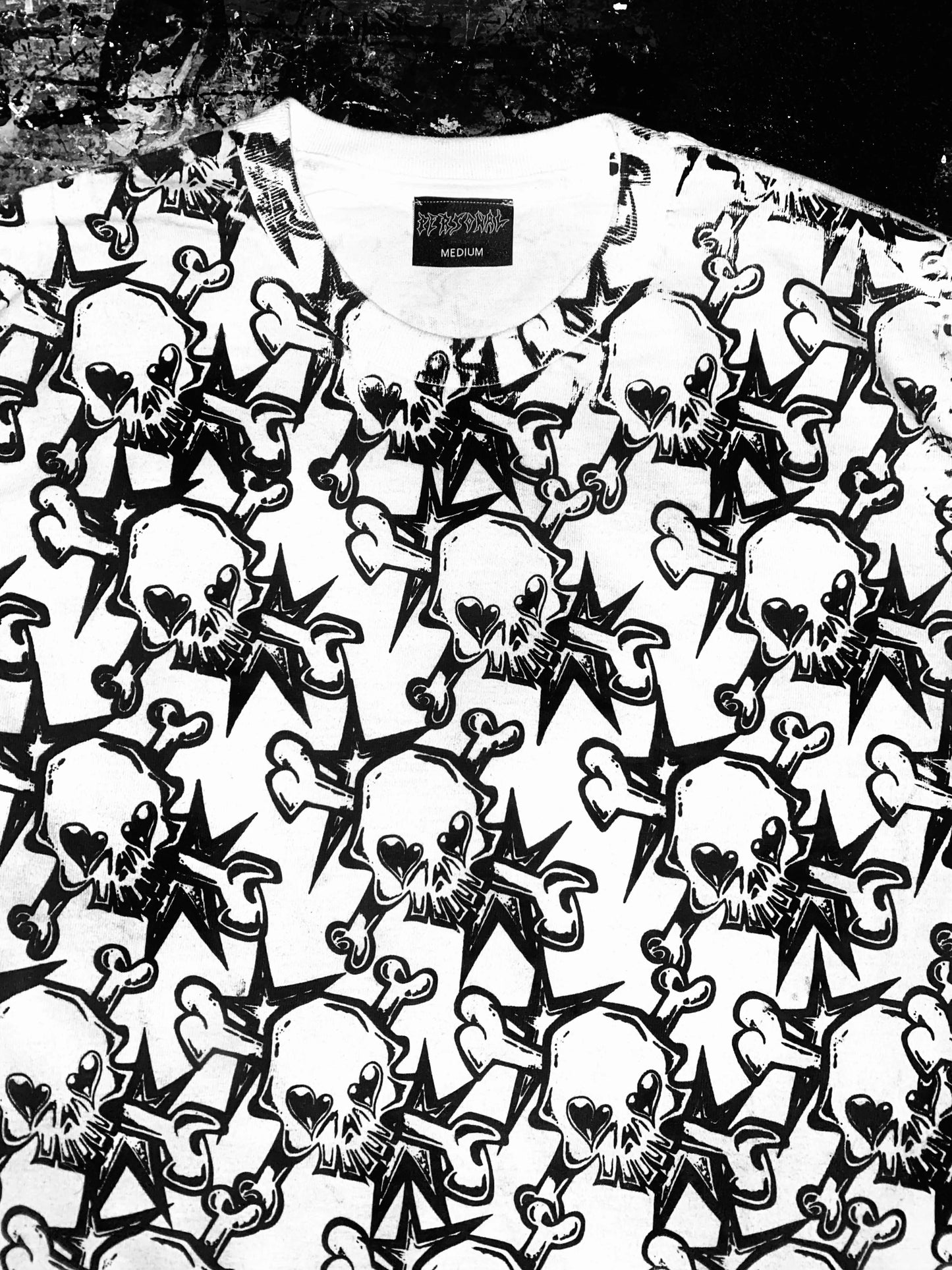 Personal Joint - Skullstar All Over Print T-Shirt - White
