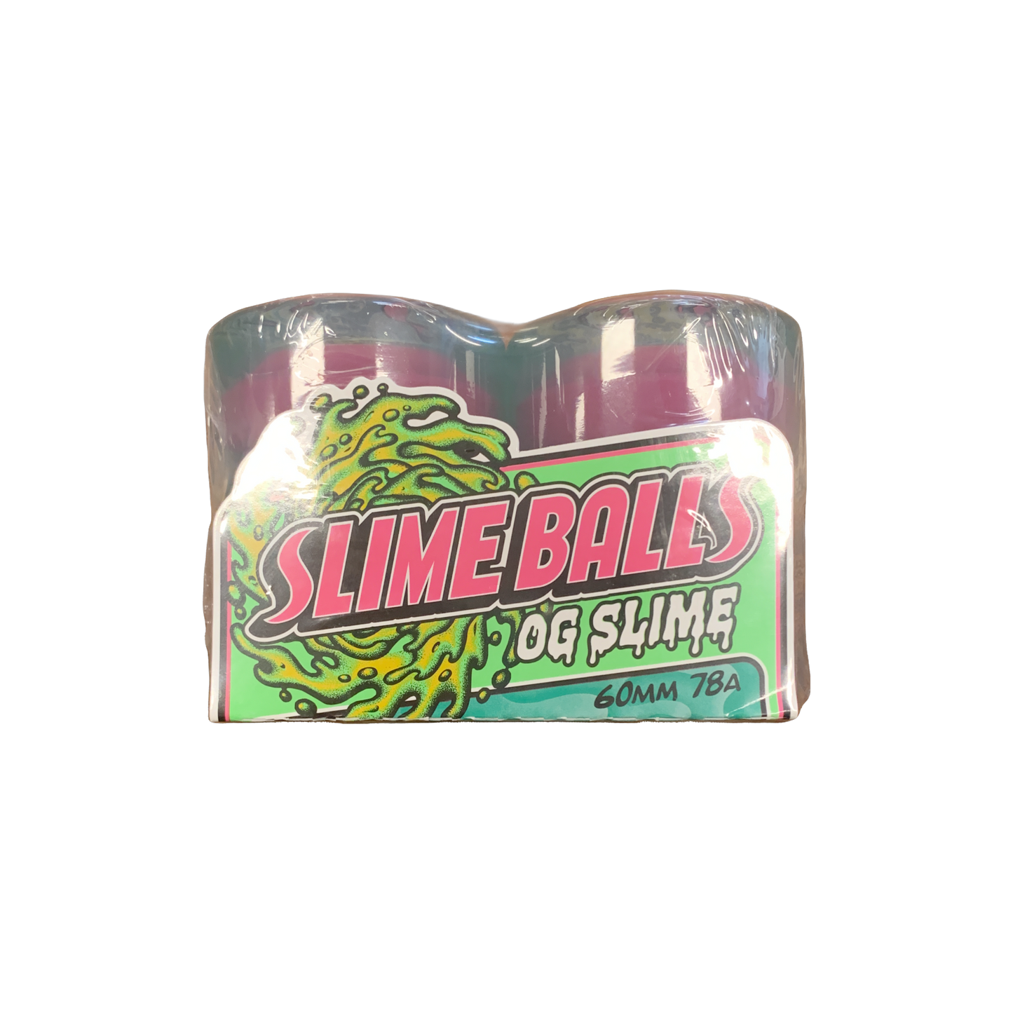 Slime Balls - OG Slime Chrome Trans Green 60mm 78A