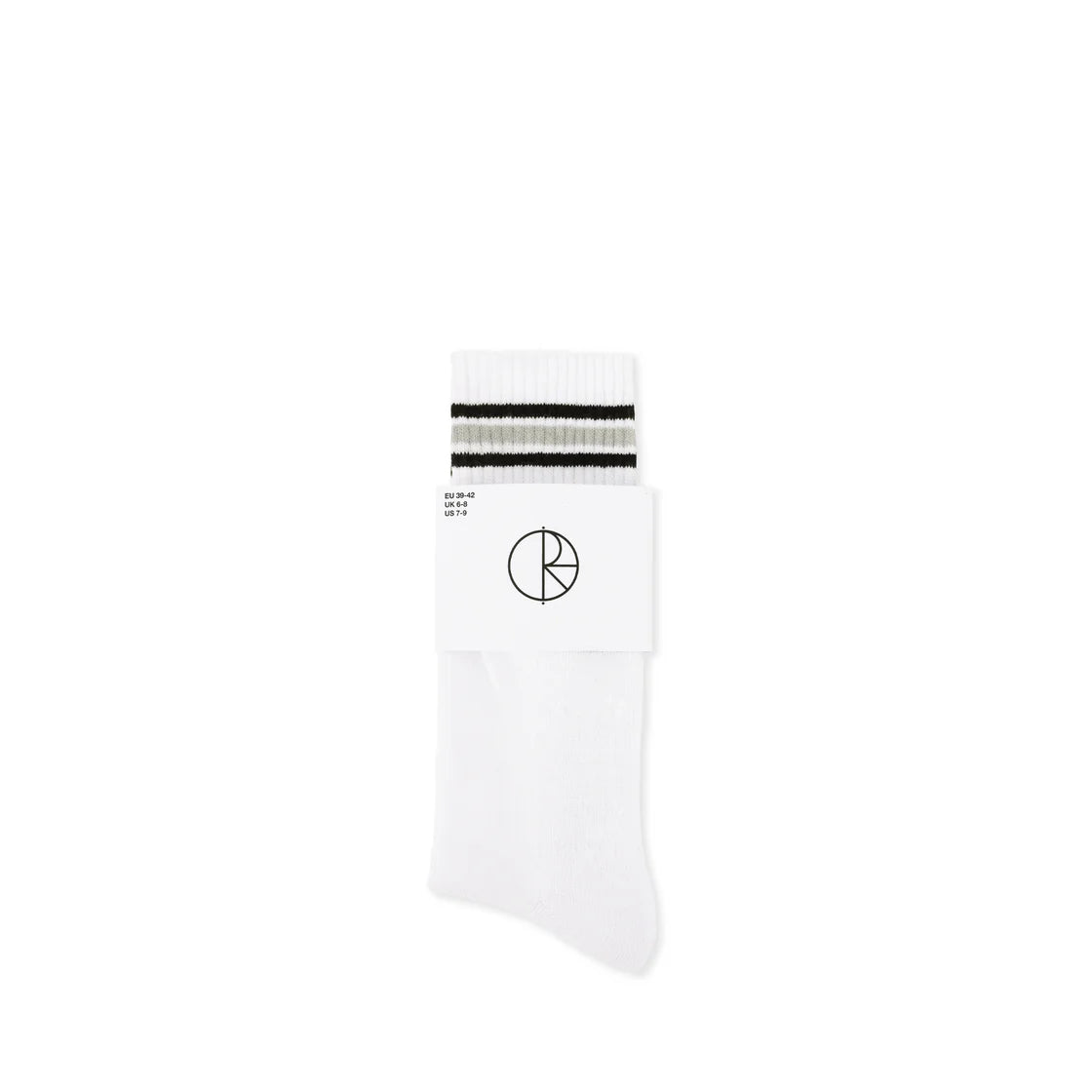 Polar Skate Co. - Rib Socks | Long | Stripe - White/Black