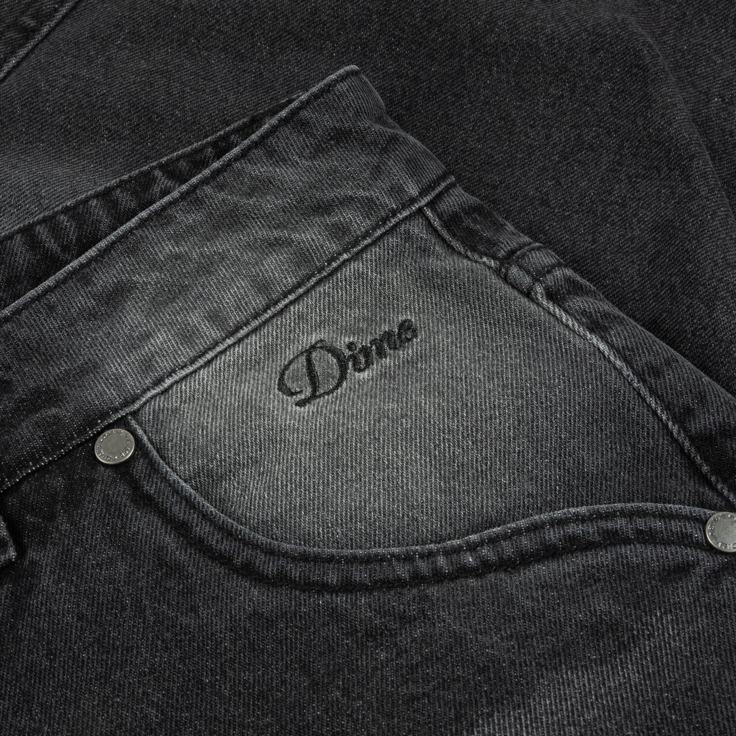 Dime - Classic Baggy Denim Pants - Sandblasted Black