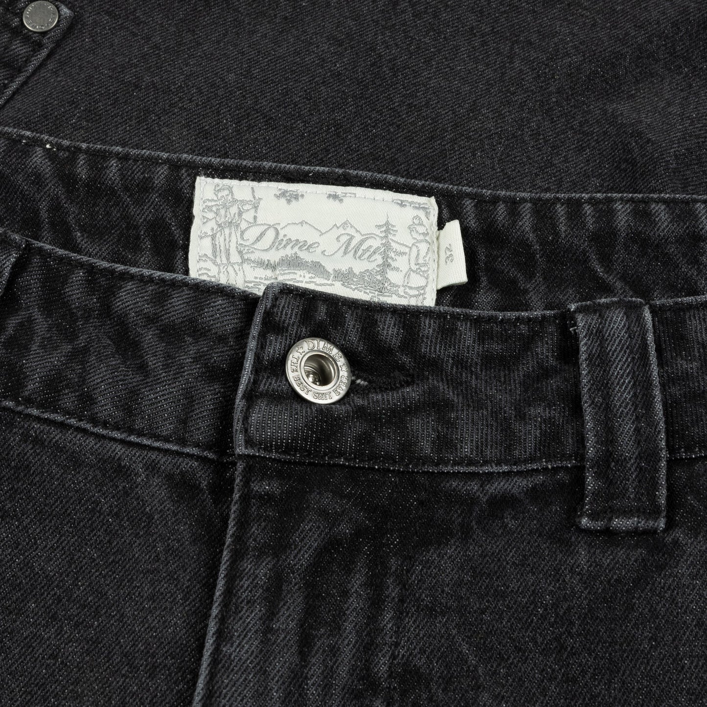 Dime - Classic Baggy Denim Pants - Sandblasted Black