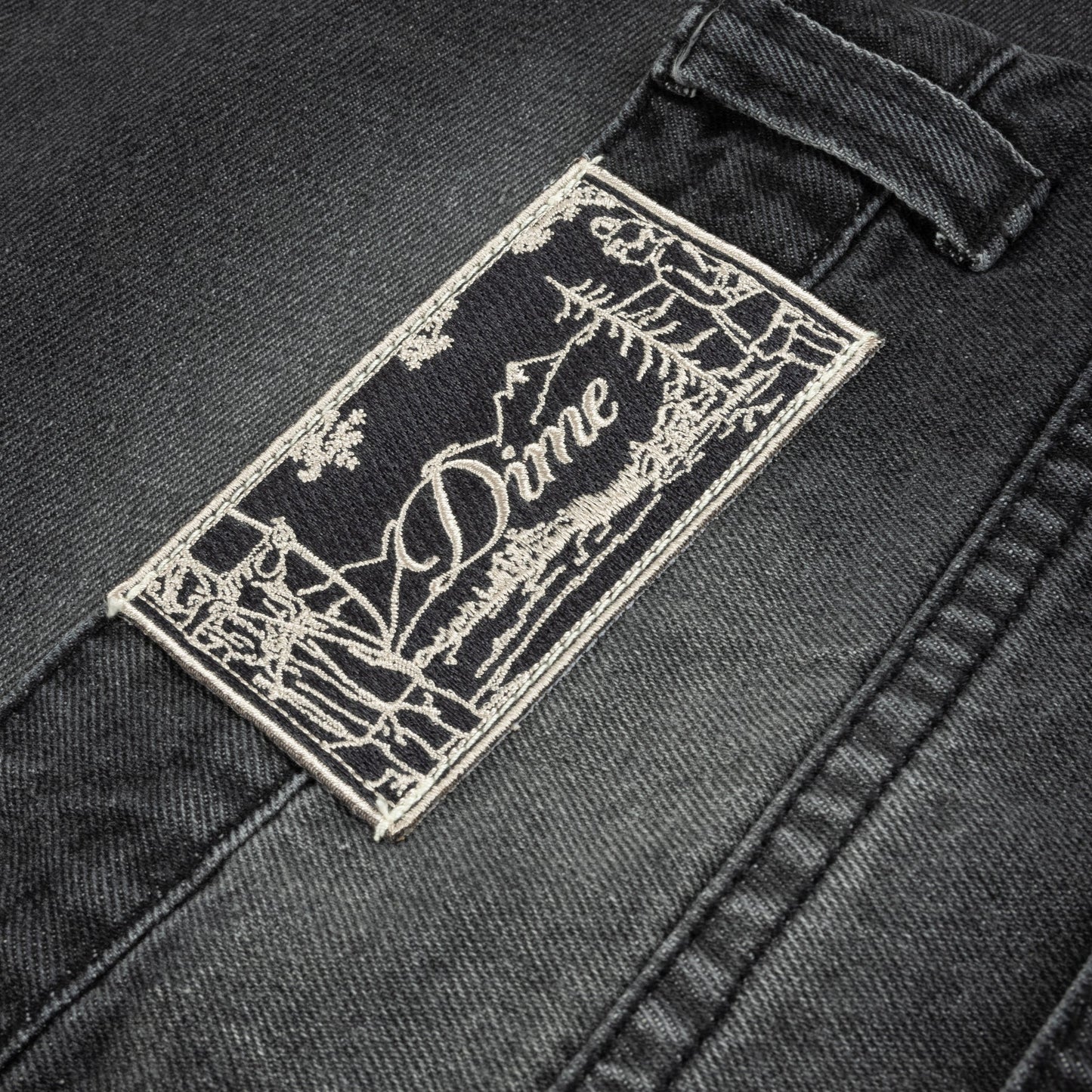 Dime - Classic Baggy Denim Pants - Sandblasted Black