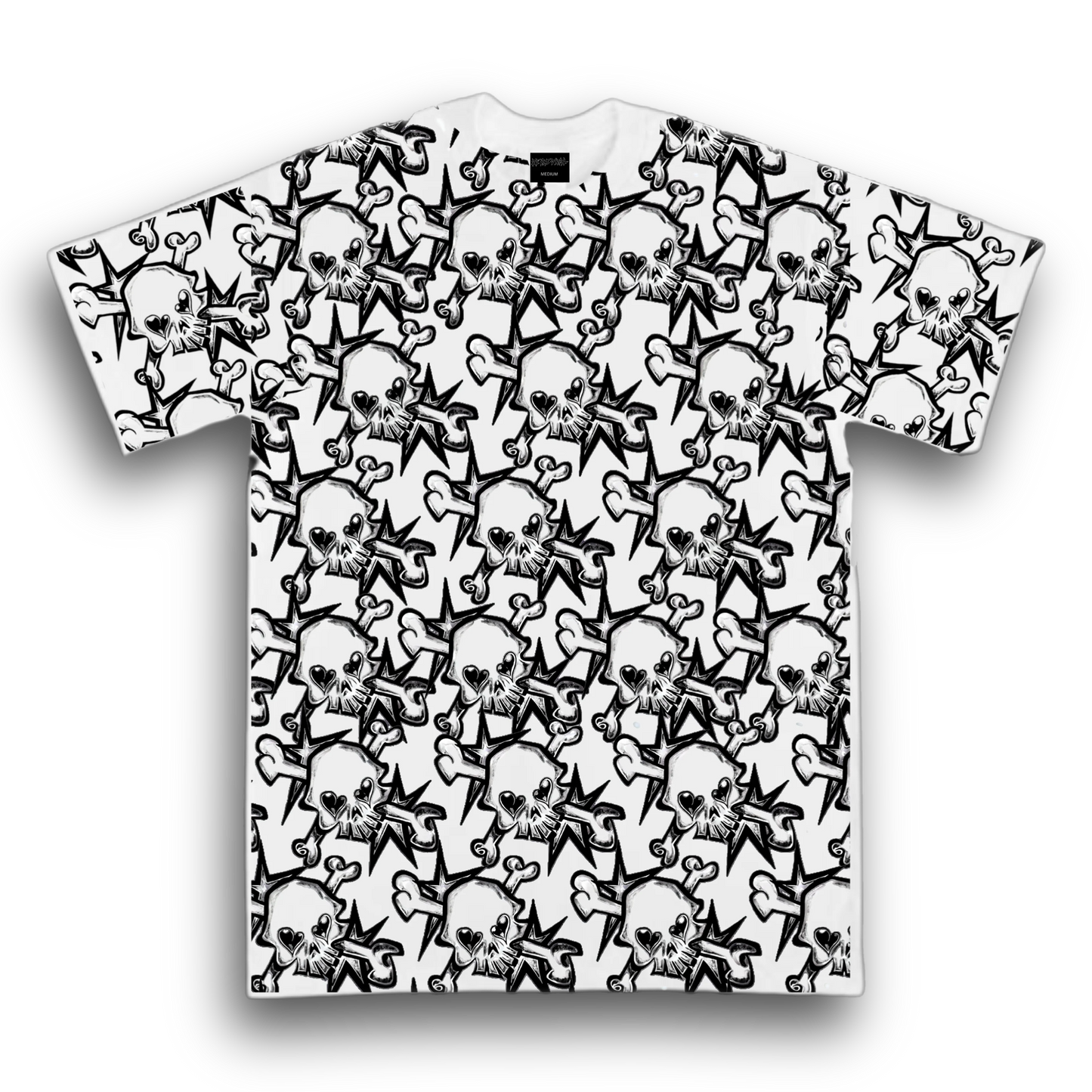 Personal Joint - Skullstar All Over Print T-Shirt - White