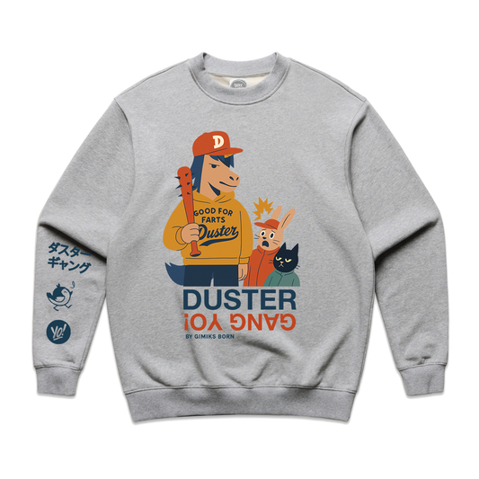 Duster Gang by Gimiks Born - Good4Farts Crew Jumper - Grey Marle