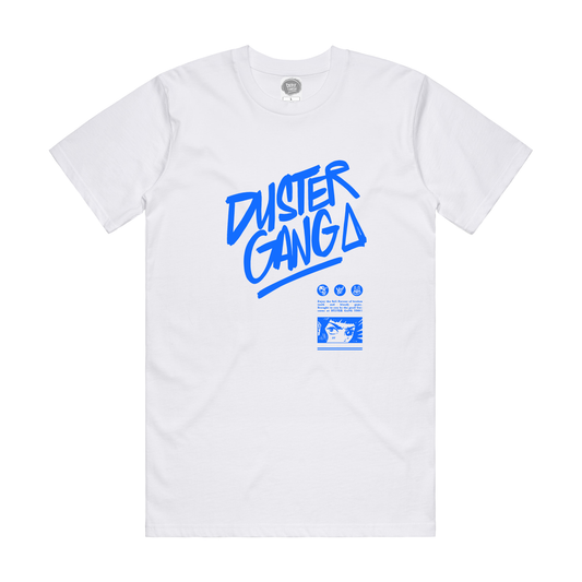 Duster Gang by Gimiks Born - OG Piece Tee - White/Blue