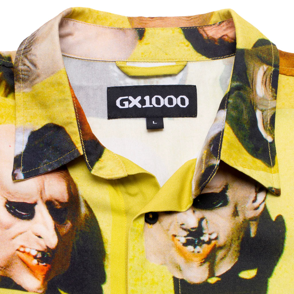 GX1000 - Rayon Mask Button Up Shirt - Yellow
