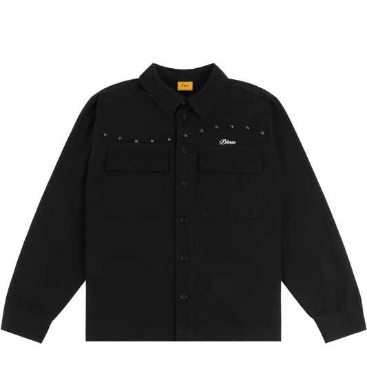 Dime - Studded Wave Shirt - Black