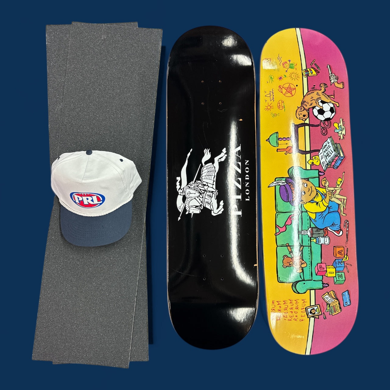 Sale Deal - 8.5" Pizza decks, 2x Sheets Free Grip & Parliament Cap