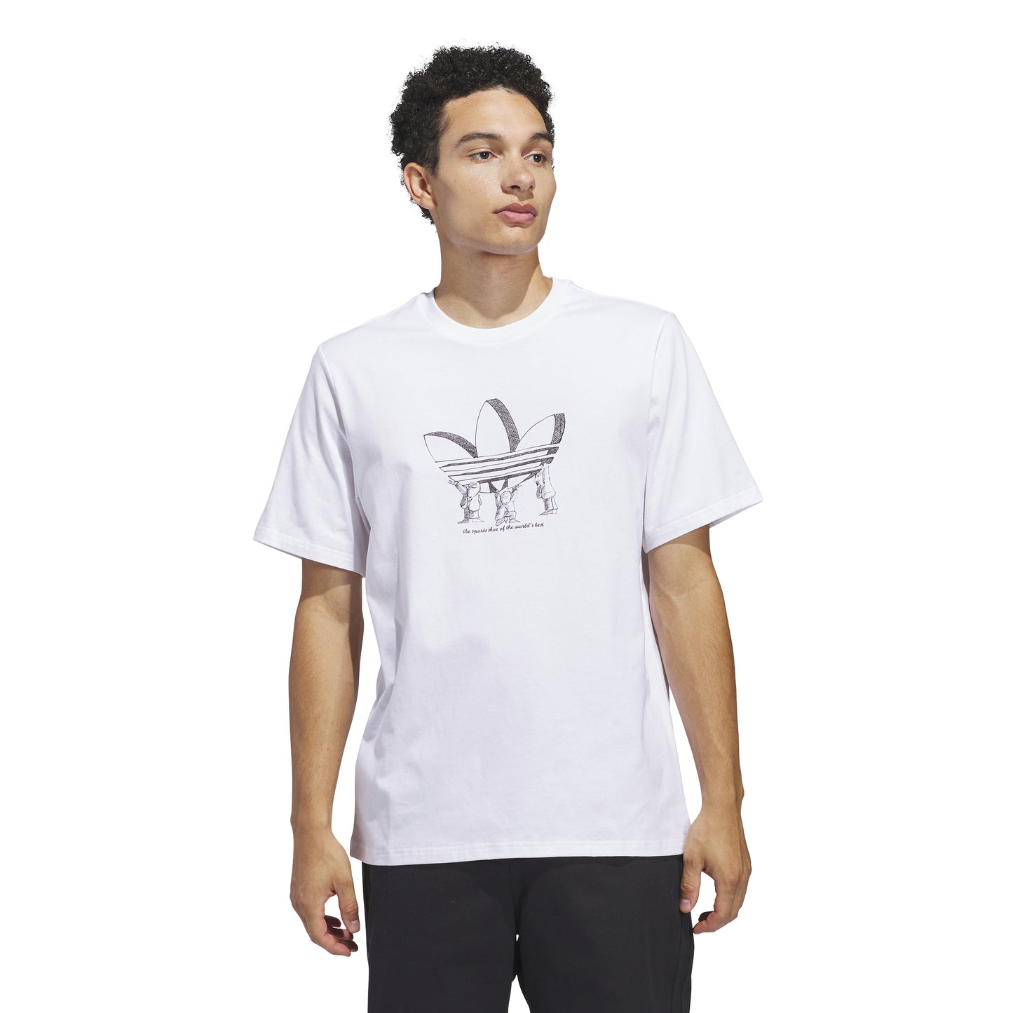 Adidas Skateboarding - Trefoil Lift Tee - White / Dark Brown
