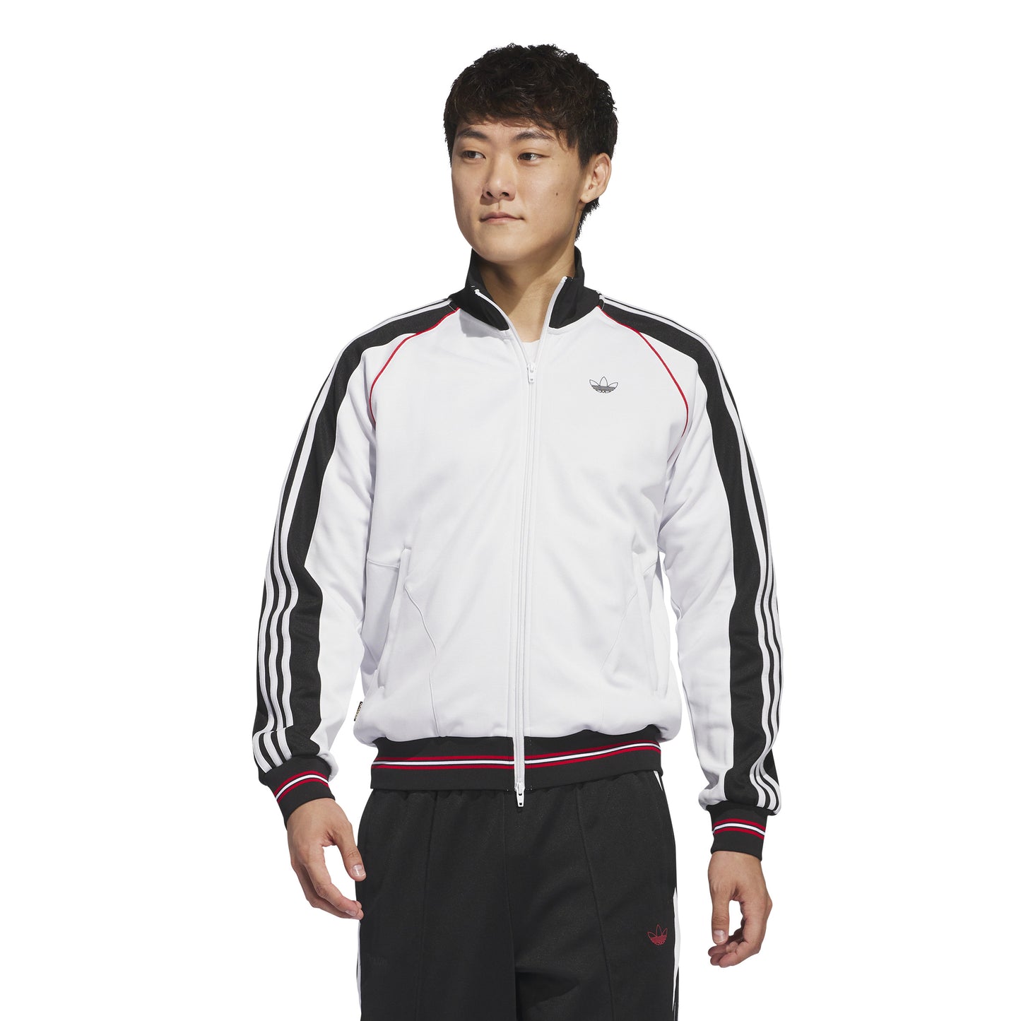 Adidas Skateboarding - Tyshawn Track Jacket - Crystal White / Black / Better Scarlet