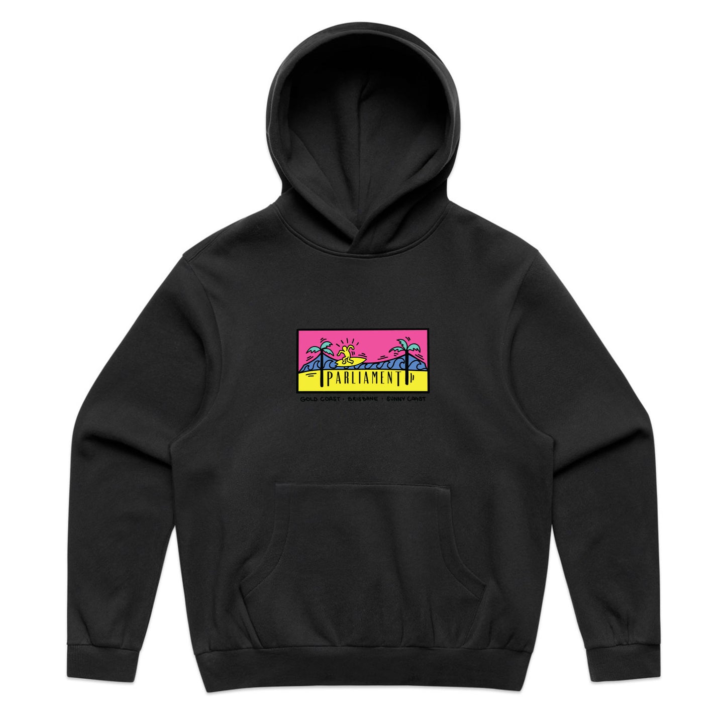 Parliament - Coloured Surf Bridge Hooded Jumper - Black