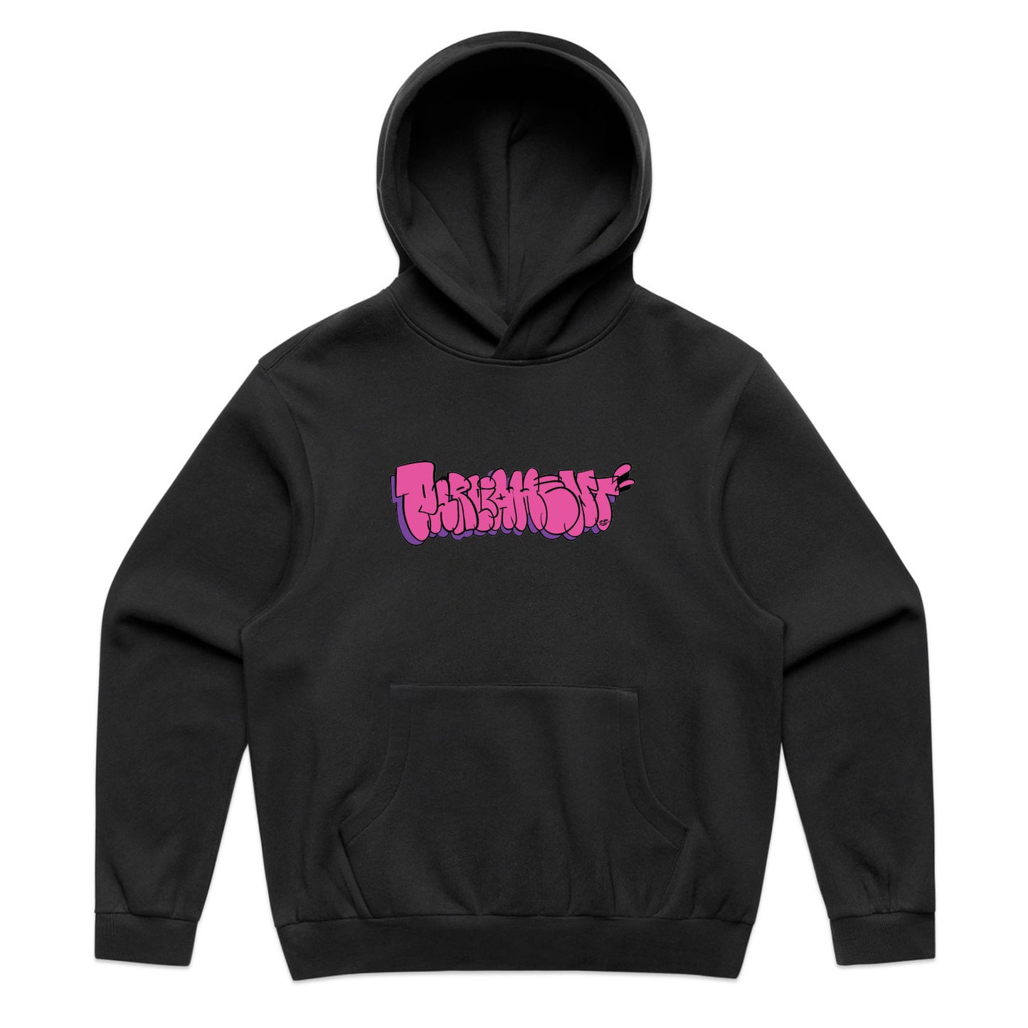Parliament - Pink Throwie Hooded Jumper - Black