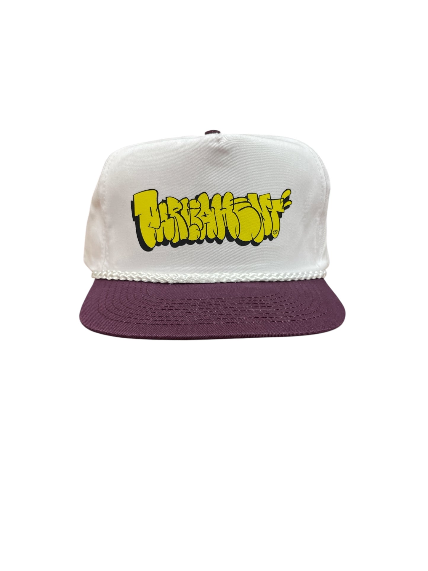 Parliament - Yellow Throwie 5 Panel Rope Cap Burgundy