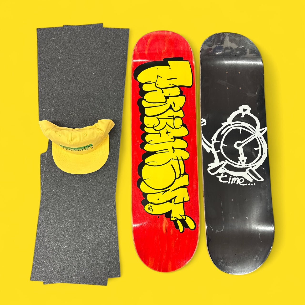 Sale Deal - 8.25" 1x Parliament & 1x Time deck, 2x Sheets Free Grip & Parliament Cap