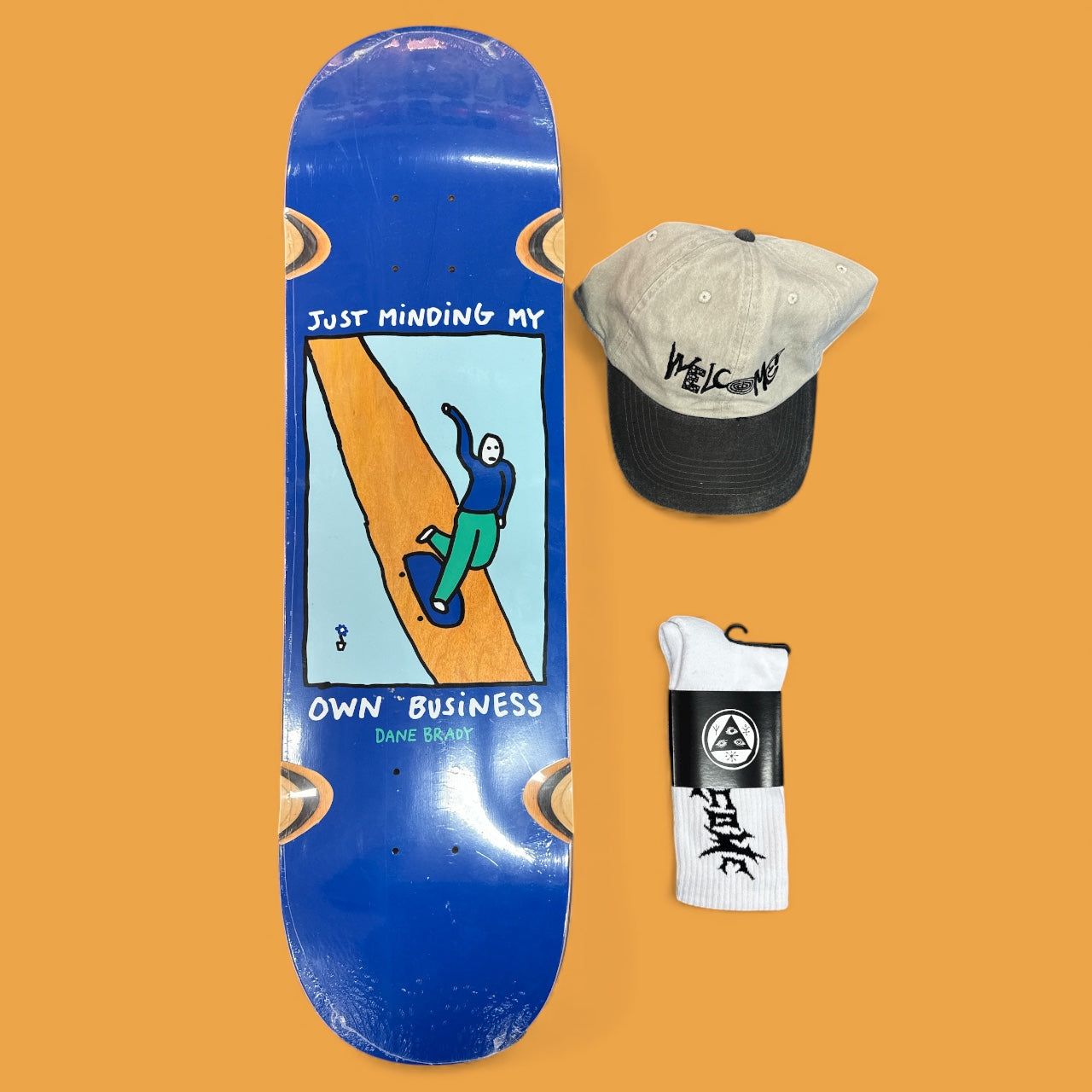 Sale Deal - 8.25" Polar Skate Co deck, Welcome Hat & Welcome Socks