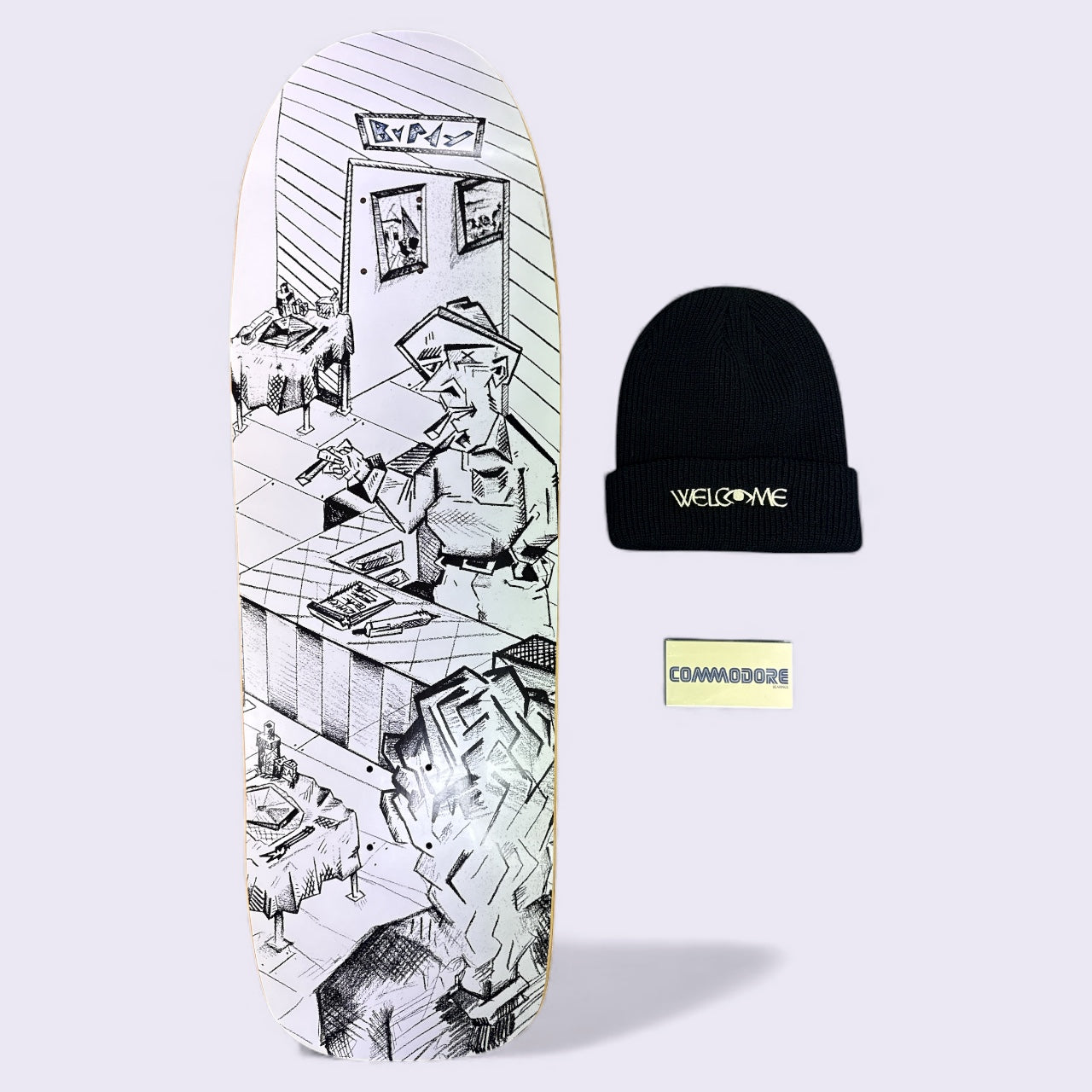 Sale Deal - Dane1 Polar Skate Co deck, Welcome Beanie & Commodore Bearings