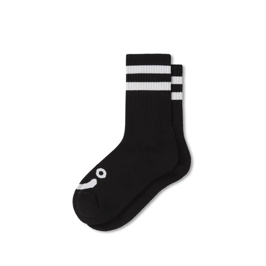 Polar Skate Co. - Rib Socks - Happy Sad - Black