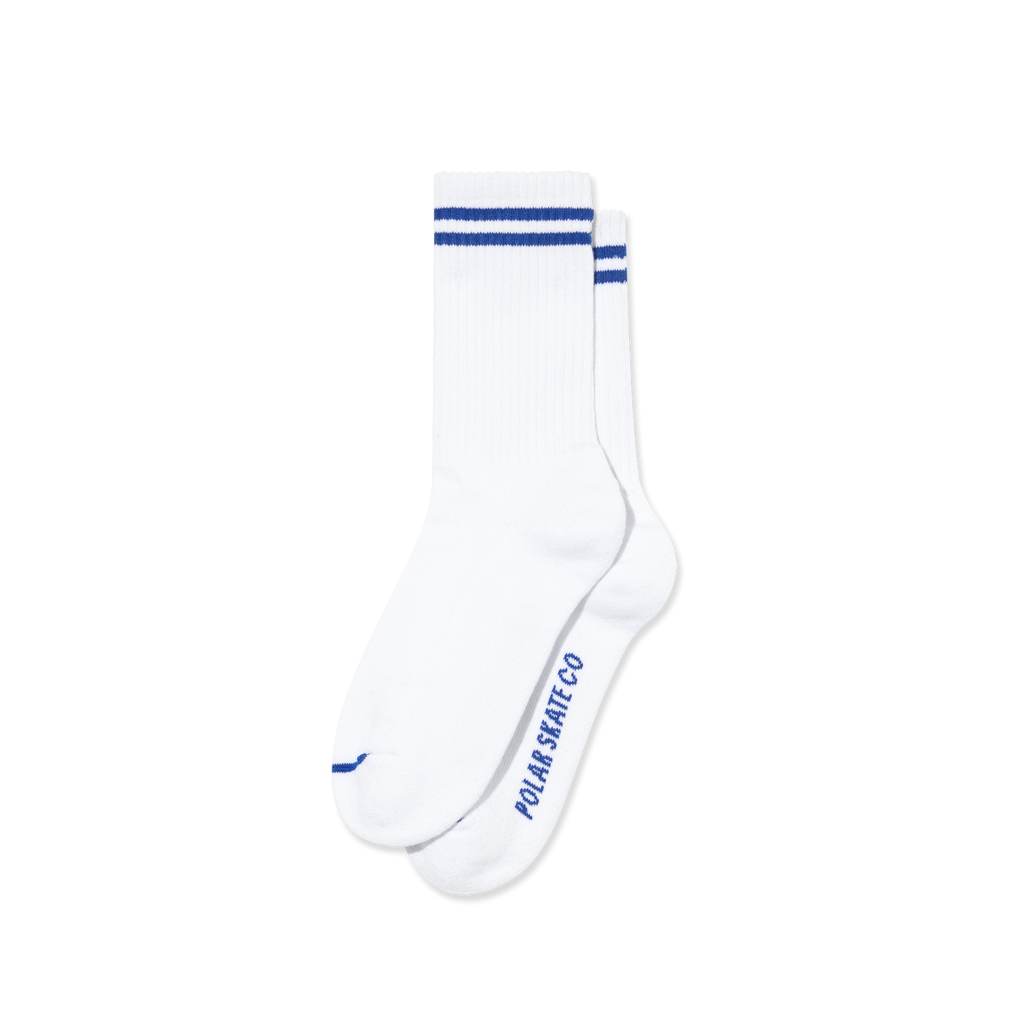 Polar Skate Co. - Rib Socks | 2 Stripes - White / Blue