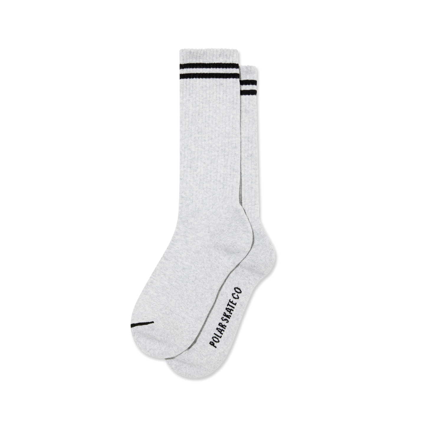 Polar Skate Co. - Rib Socks | 2 Stripes - Heather Grey / Green