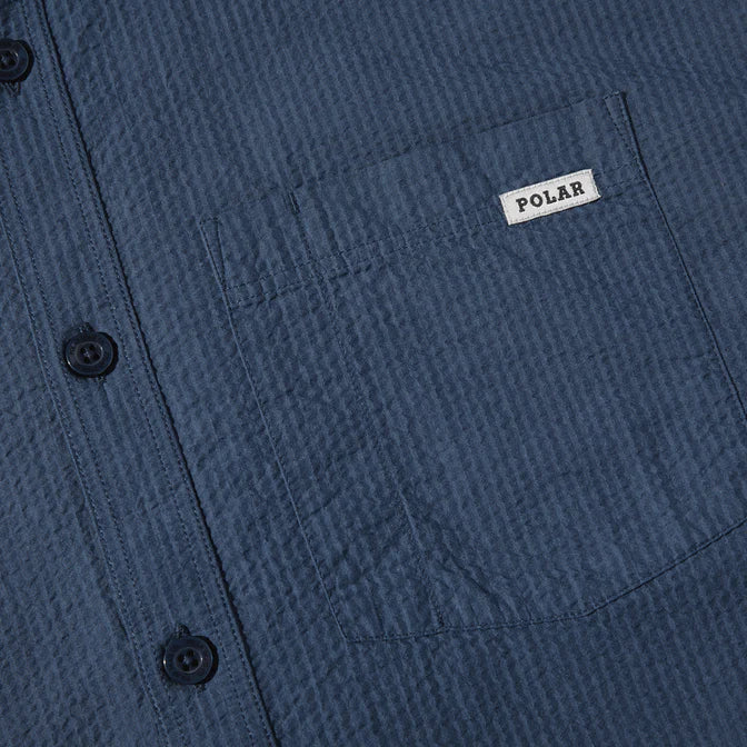 Polar Skate Co. - Mitchell Shirt - Seersucker - Grey Blue