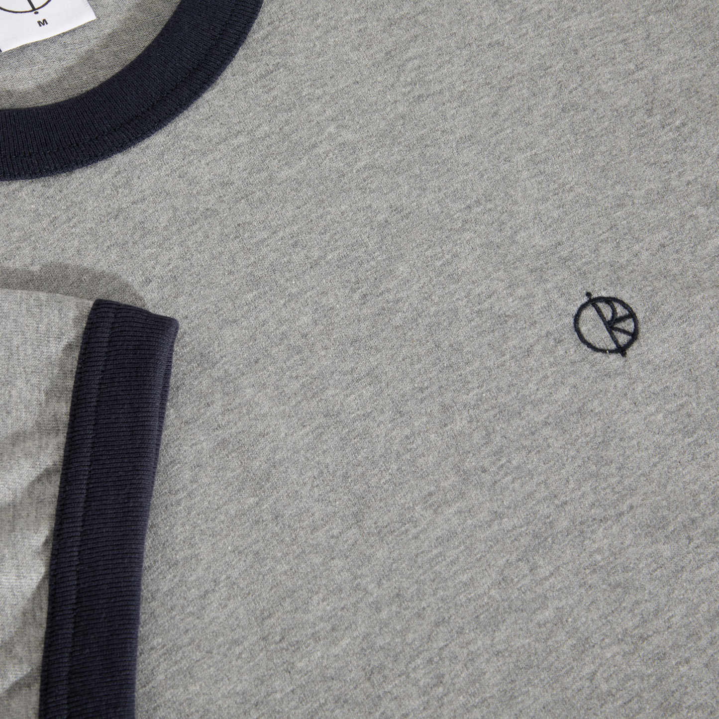Polar Skate Co. - Ringer Tee - Heather Grey / Navy