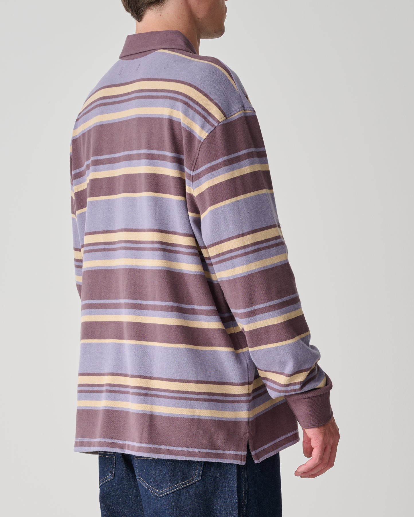 S/Double - Peach Stripe Rugby - Plum