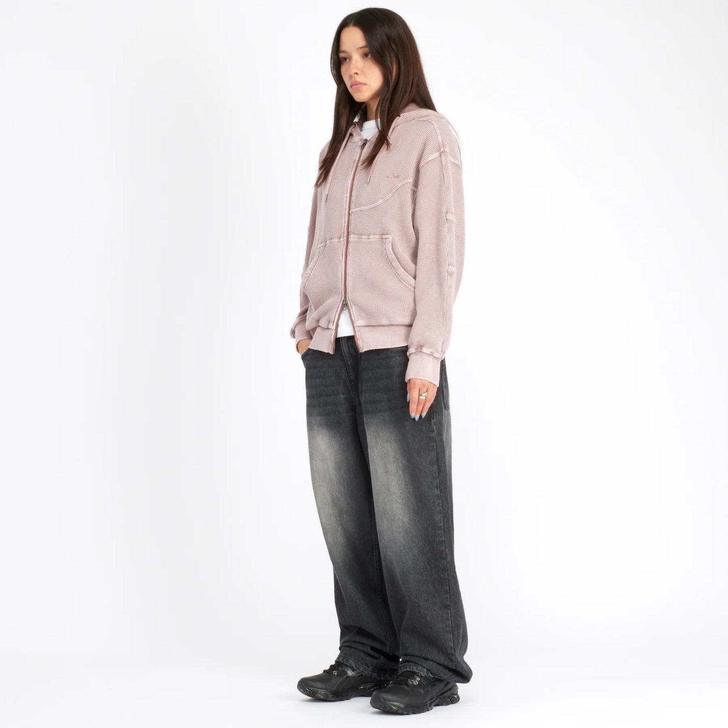 Dime - Classic Baggy Denim Pants - Sandblasted Black