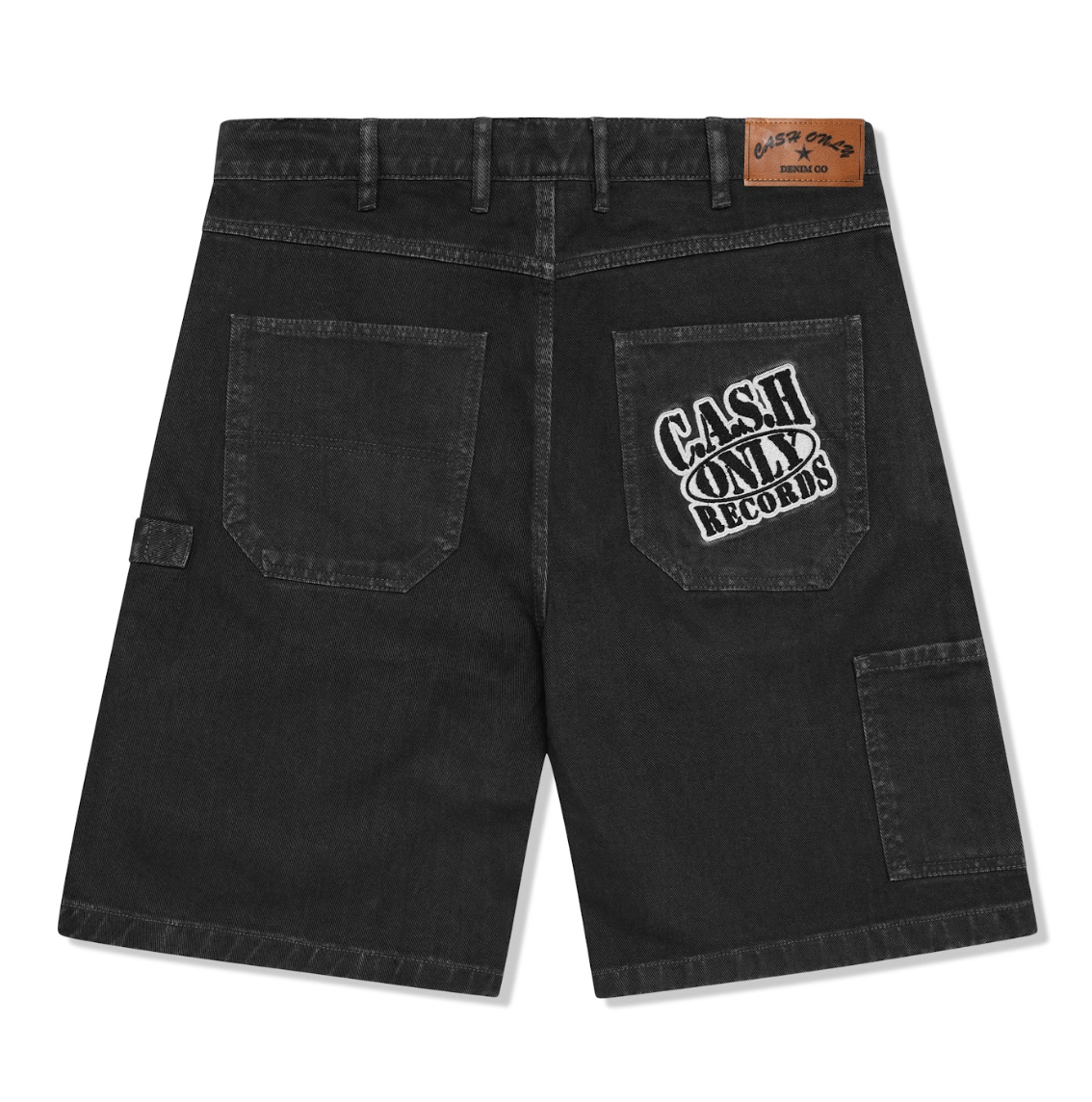 Cash Only - Records Denim Shorts - Black