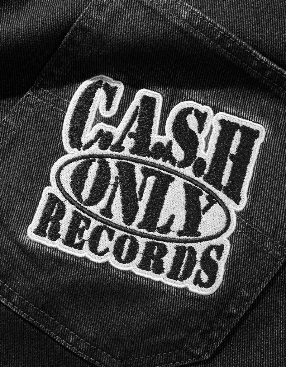 Cash Only - Records Denim Shorts - Black