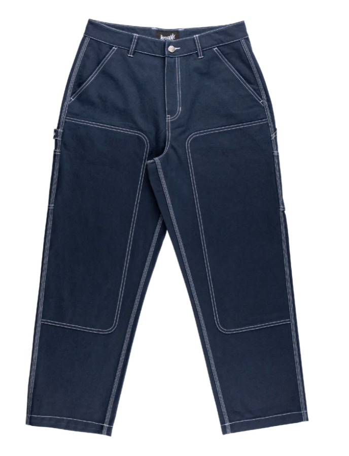 WELCOME - BRACE DOUBLE-KNEE CANVAS CARPENTER PANT - DARK SAPPHIRE