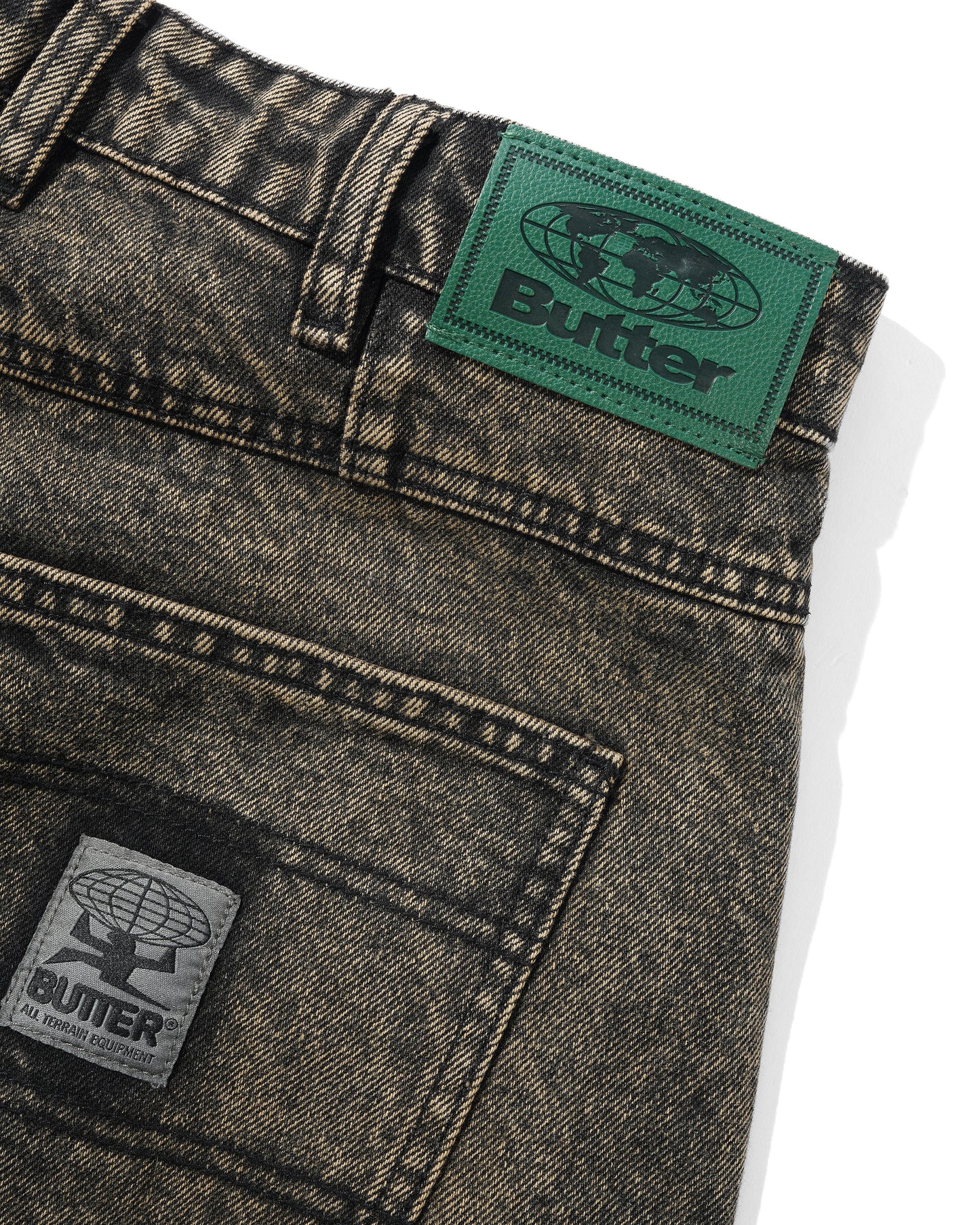 Butter Goods - Wide Cut Denim Jeans - Acid Washed Brown