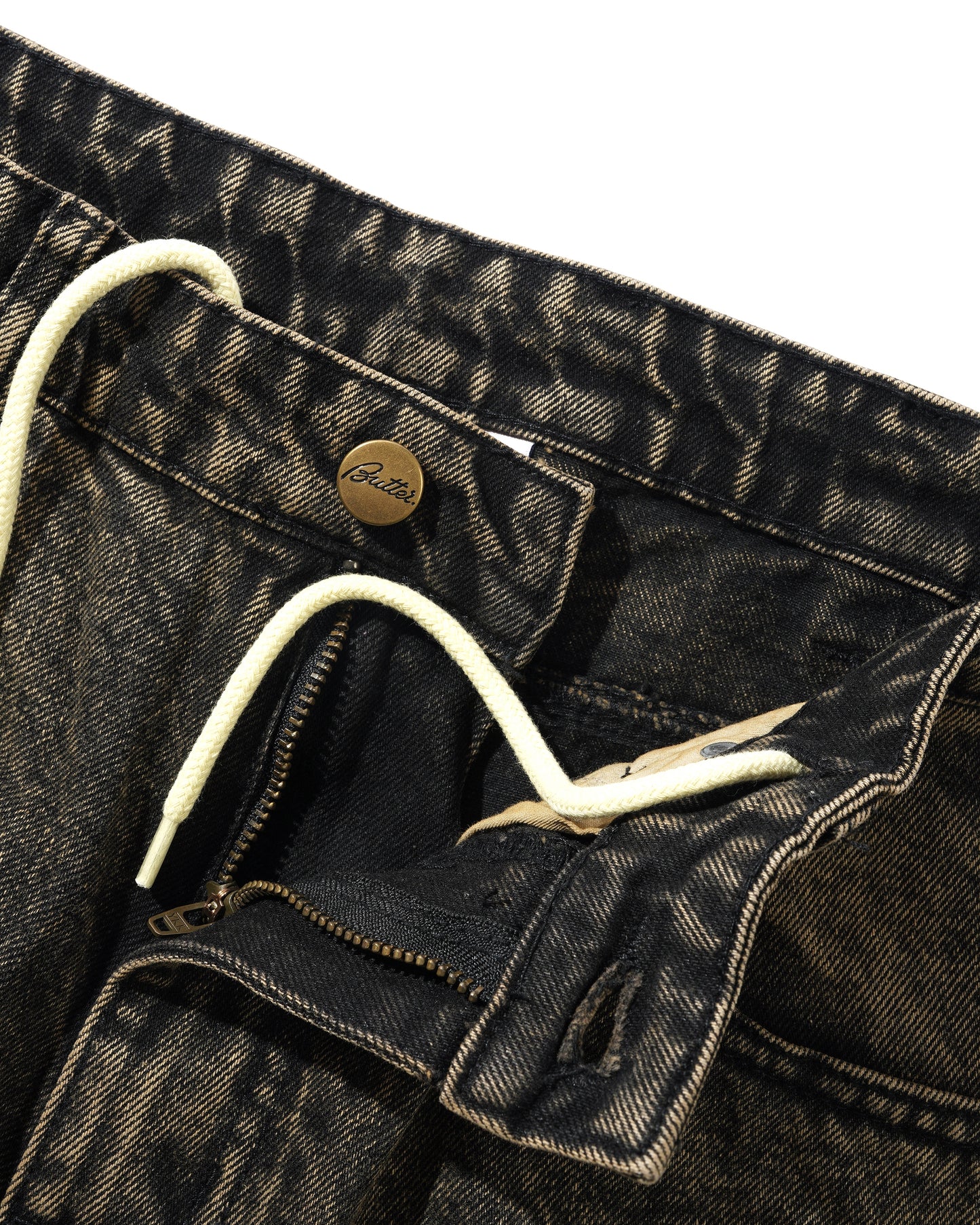 Butter Goods - Wide Cut Denim Jeans - Acid Washed Brown