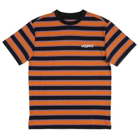 Welcome Skateboards - Cooper Stripe T-Shirt - Black Purple Rust