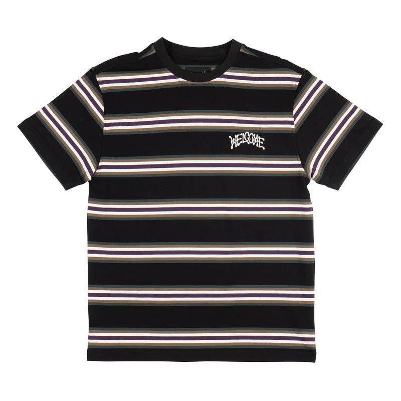 Welcome Skateboards - Thelema Stripe T-Shirt - Black Forest
