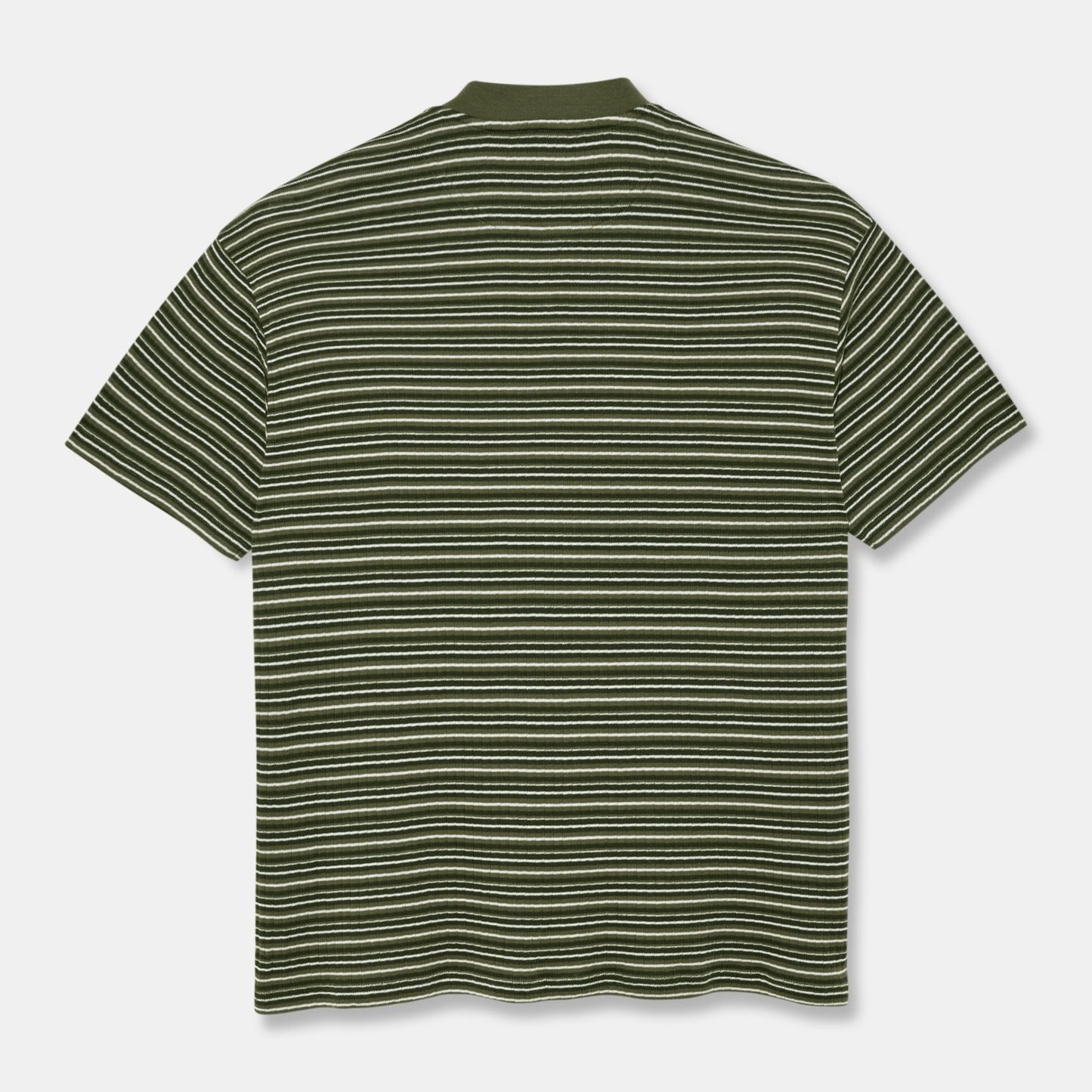 Polar Skate Co. - Striped Rib Henley Tee - ( Uniform Green ) - Parliamentskateshop