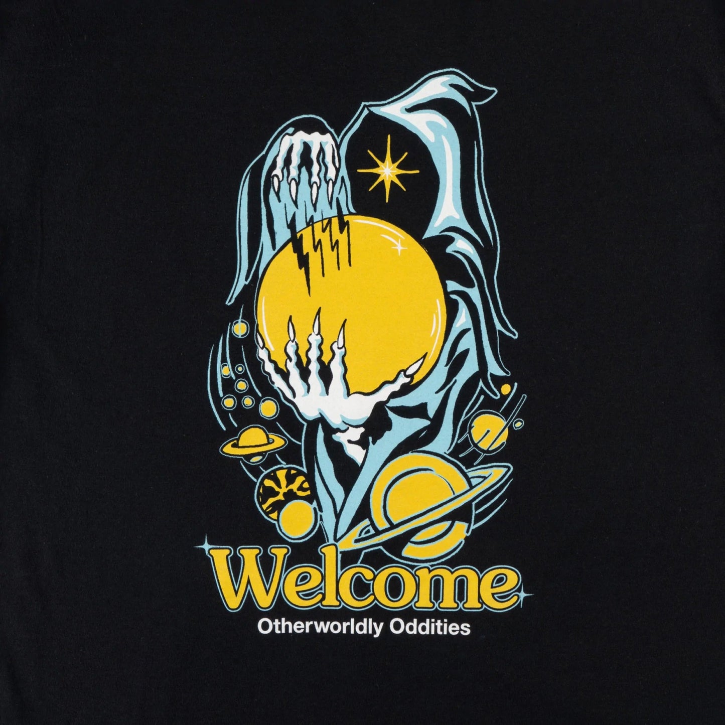 Welcome Skateboards - SPACE WIZARD TEE - Black - Parliamentskateshop