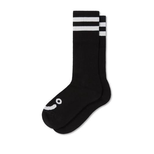 Polar Skate Co. - Rib Socks | Long | Happy Sad - Black