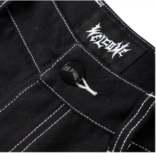 WELCOME - BRACE DOUBLE-KNEE CARPENTER PANT - Black