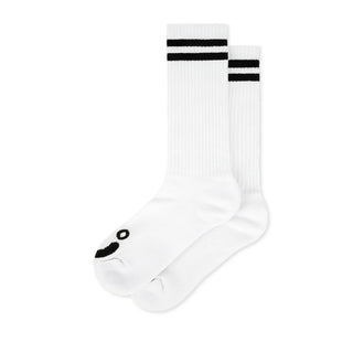 Polar Skate Co. - Rib Socks | Long | Happy Sad - White
