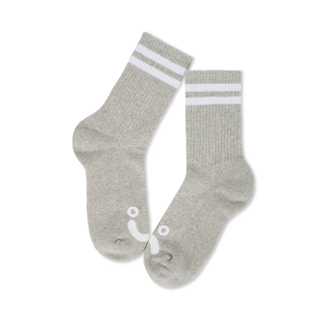 Polar Skate Co. - Rib Socks | Happy Sad - Heather Grey