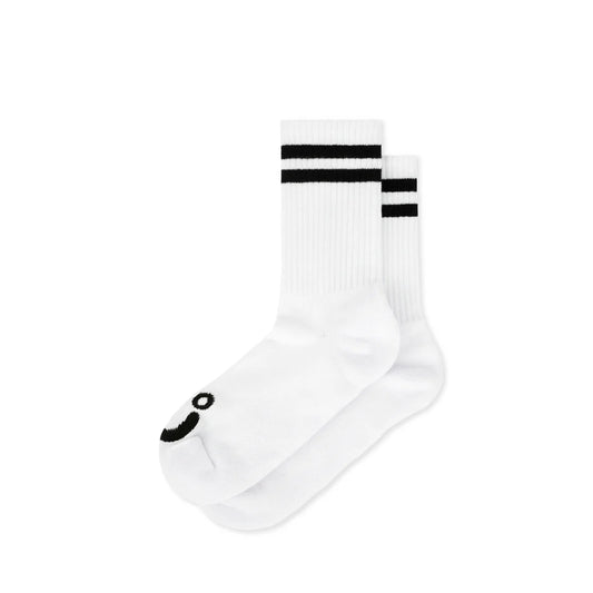 Polar Skate Co. - Rib Socks | Happy Sad - White