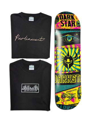 Parliament - 1x 8.0" Darkstar Deck & 2x Parliament T-Shirts Bundle