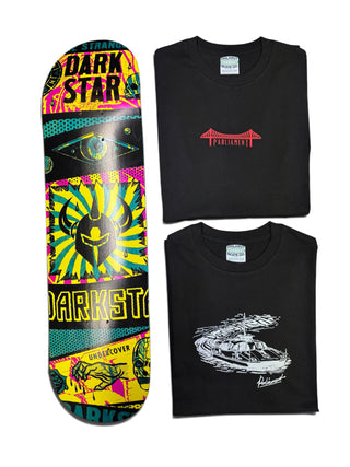 Parliament - 1x 8.0" Darkstar Deck & 2x Parliament T-Shirts Bundle