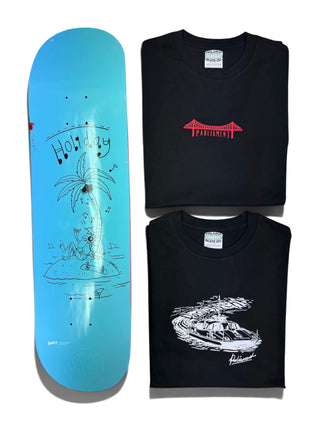Parliament - 1x 8.25" Holiday Deck & 2x Parliament T-Shirts Bundle