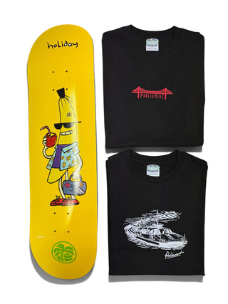 Parliament - 1x 8.25" Holiday Deck & 2x Parliament T-Shirts Bundle