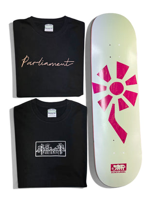 Parliament - 1x 8.25" Black Label Deck & 2x Parliament T-Shirts Bundle